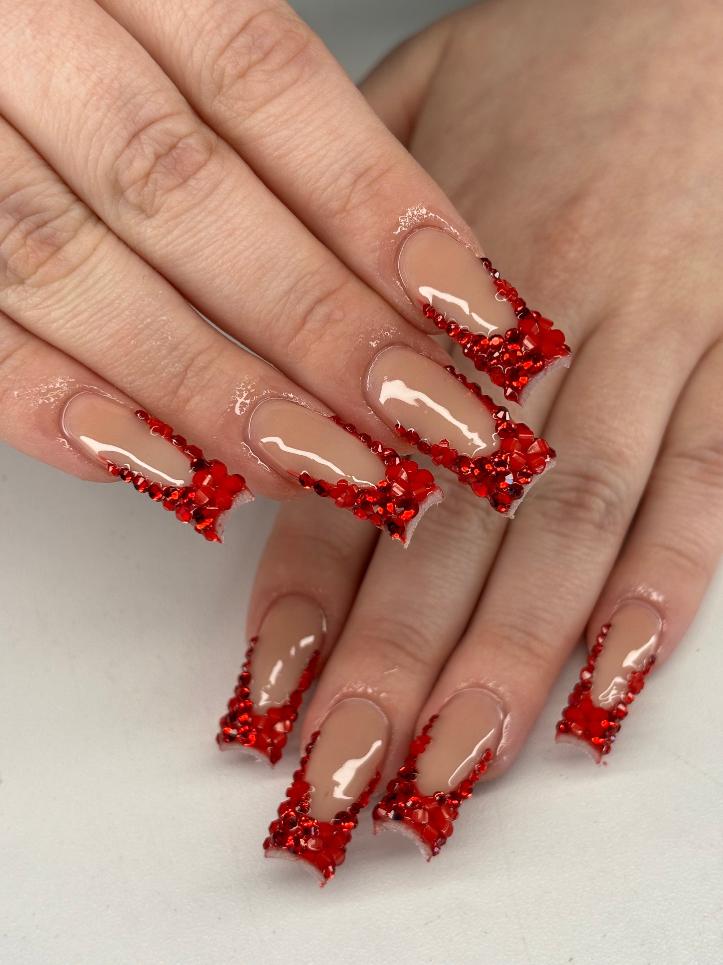 Bling Red French Tips