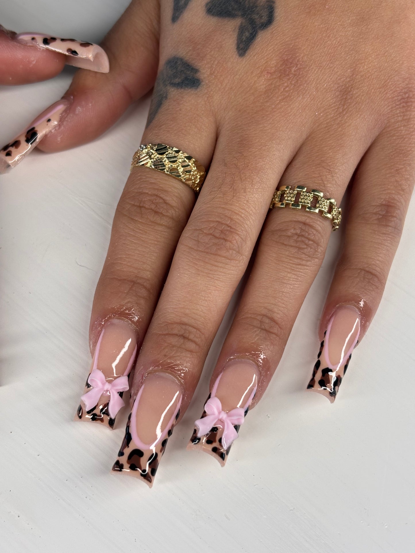 Pink Cheetah Nails