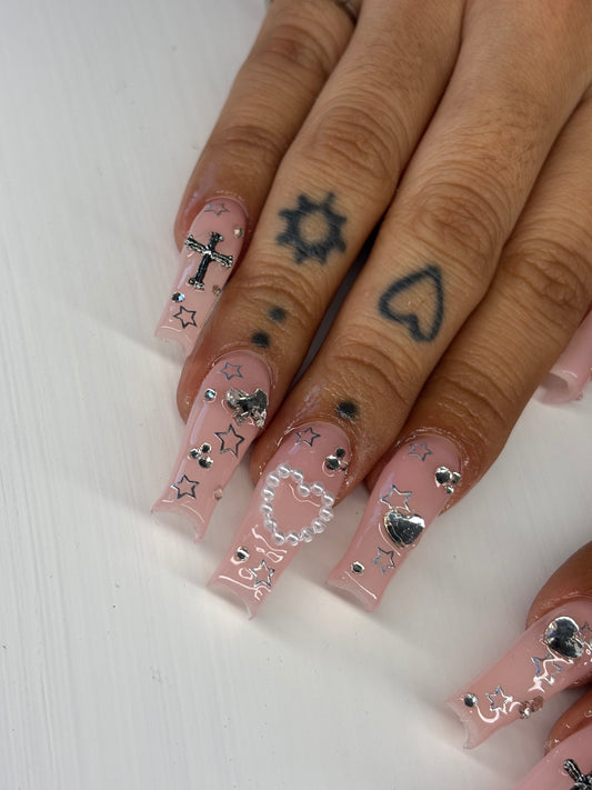 Pink Jelly junk nails